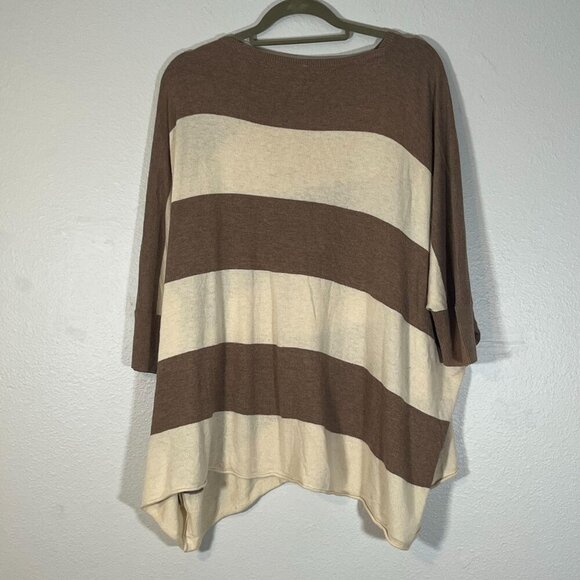 Anthropologie Moth Wool Rabbit Blend Boxy Batwing Striped Pullover Sweater Small - Picture 8 of 9